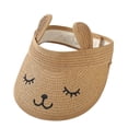 thumbnail image 1 of AJGRHE Children Open Top Sun Visor Hat Cute Cartoon Korean Style Baby Summer Cap Breathable Lightweight Outdoor Beach Bucket Headwear for Toddler Boys Girls Khaki 2-6, 1 of 6