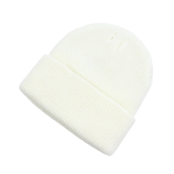 AJGRHE Classic Double Layer Knit Beanie Hat Warm Thick Acrylic Winter Hats Daily Beanies Watch Hat for Men Women White2 One Size