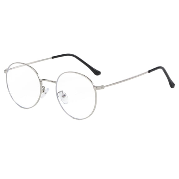 AJGRHE Classic Small Round Unisex Eyewear Lightweight Transparent Lens Glasses for Outdoor Cycling and Daily Use White
