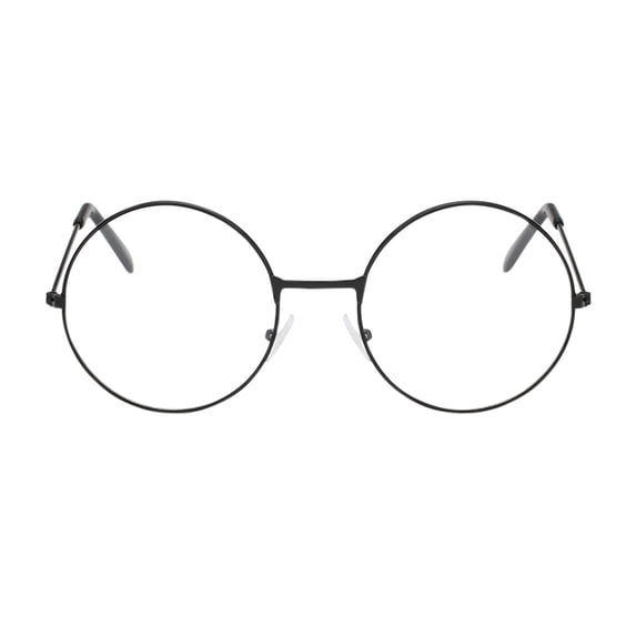 AJGRHE Classic Unisex Metal Frame Glasses For Adults Timeless Rounded Clear Lens Fashion Eyewear Black