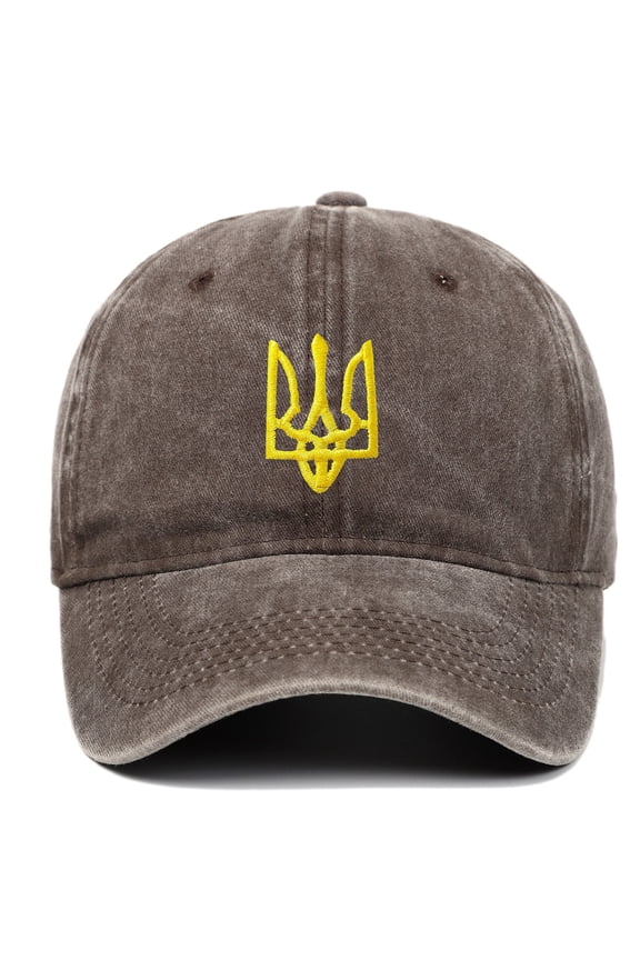 Couples Embroidered Solid Baseball Cap Fashion Comfortable Adjustable Classic Trucker Dad Hat Soft Ukraine Coffee One Size