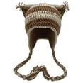 thumbnail image 1 of AJGRHE Crochet Hats for Women Cat Knit Hat with Pompoms Grunge Goth Accessories Slouchy Beanies for Women Girls Brown One Size, 1 of 4