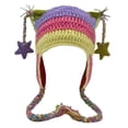 thumbnail image 1 of AJGRHE Crochet Hats for Women Cat Knit Hat with Pompoms Grunge Goth Accessories Slouchy Beanies for Women Girls Multicolour One Size, 1 of 4
