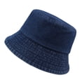 thumbnail image 1 of AJGRHE Denim Bucket Hat For Men Women Unisex Casual Sun Hat Daily Wear Outdoor Activities Fishing Beach Boonie Fisherman Cap Dark Blue One Size, 1 of 7