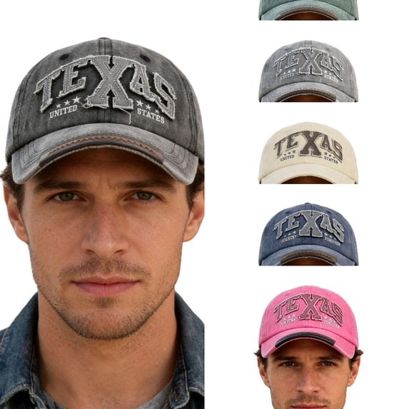 AJGRHE Distressed Baseball Cap With 3D Embroidery Detailing Unique Casual Style Black One Size