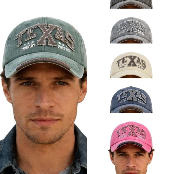 AJGRHE Distressed Baseball Cap With 3D Embroidery Detailing Unique Casual Style Green One Size