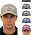 thumbnail image 1 of AJGRHE Distressed Baseball Cap With 3D Embroidery Unique Washed Denim Hat For Daily Casual Outdoor Hiking Khaki One Size, 1 of 4