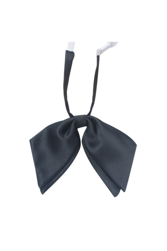 Double Layer Bow Tie for Women, Womens Bow Tie Adjustable Pre-Tied Bowtie Solid Color Bowties for School Party Graduation Black