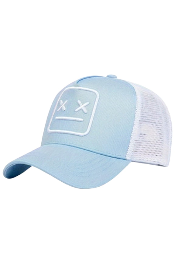 Embroidered Patch Baseball Cap For Men Women Adjustable Sunshade Hat Casual Style Daily Wear Outdoor Activity Blue One Size