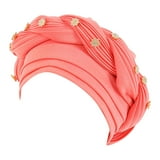 AJGRHE Fashion Women Beading Braid Hat Ruffle Cancer Wrap Cap Sleep ...