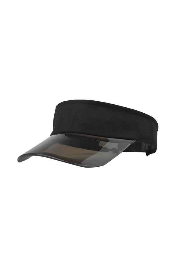 Fashion Women Solid Color Sun Protection Topless Transparent Baseball Visor Cap Black One Size