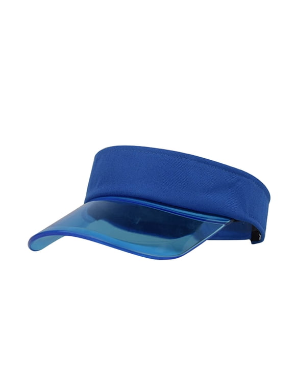 Fashion Women Solid Color Sun Protection Topless Transparent Baseball Visor Cap Blue One Size