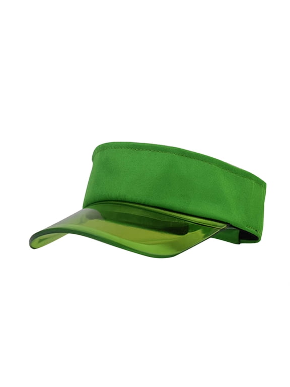 Fashion Women Solid Color Sun Protection Topless Transparent Baseball Visor Cap Green One Size