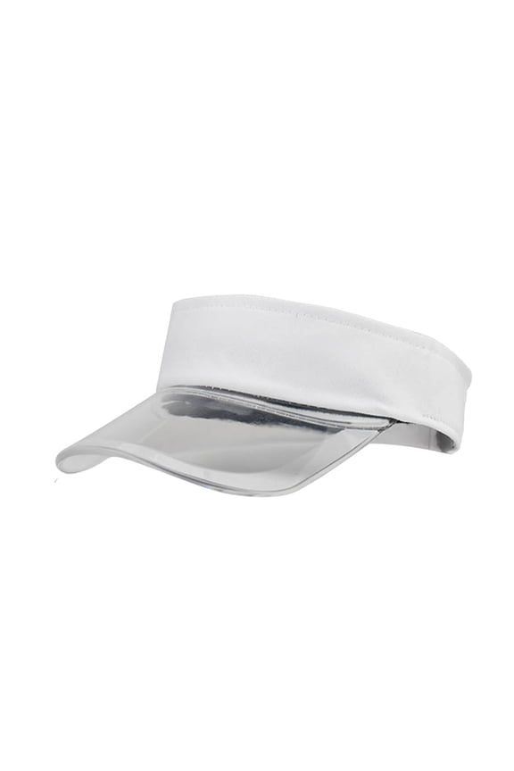 Fashion Women Solid Color Sun Protection Topless Transparent Baseball Visor Cap White One Size