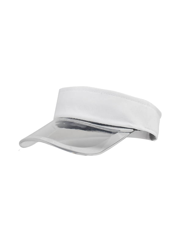 Fashion Women Solid Color Sun Protection Topless Transparent Baseball Visor Cap White One Size