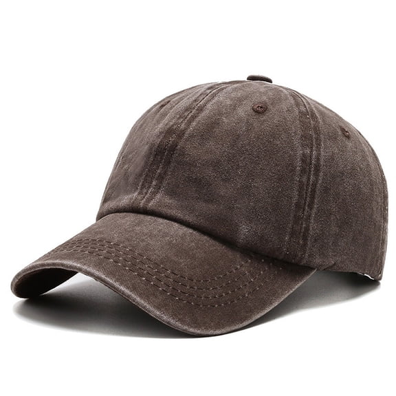 AJGRHE Fashionable Heart Embroidered Baseball Cap Pure Washed Baseball Cap Coffee One Size