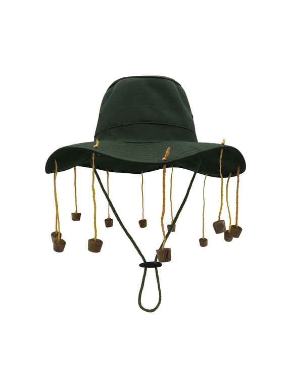 Folk Style Cork Hat, Australia Day Ethnic Adults Fancy Style Dress Hat Kit for Festival Headpieces Dark Green 61