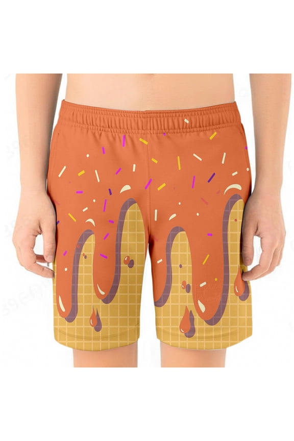 Girls Casual Shorts Playwear Comfortable Breathable Everyday Wear Spring Summer Outfits for Kids Orange 4-5 Years