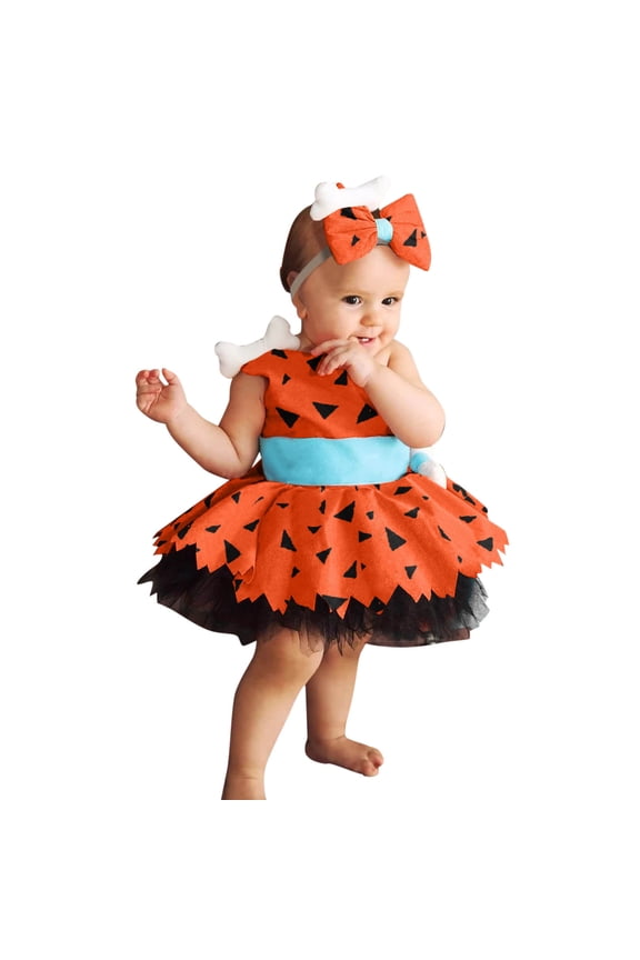 Girls Caveman Cavegirl Halloween Outfit Romper with Headband Kids Birthday Outfit Girls Halloween Tutu Dress Photoshoot 11-12 Years