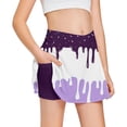 thumbnail image 1 of AJGRHE Girls Tennis Skirt Athletic Skort Flowy Skorts for Kids Shorts with Pocket Ice Print For Sports Training Play Dark Purple 7-8 Years, 1 of 5