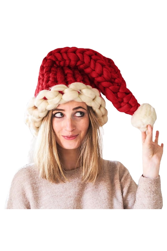 Icelandic Woolen Yarn Hand Knitted Hat with Cozy Earflaps for Winter Outdoor Festive Wear A One Size
