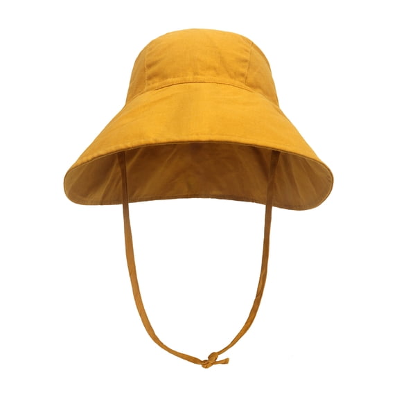 AJGRHE Kids Bucket Hat Solid Cap Boys Hat Baby Sun Hat Kids Beach Hats Wide Brim Outdoor Play For Boy And Girl Gold 3-12 Months