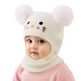thumbnail image 1 of AJGRHE Kids Embroidery Cartoon Cat Knit Hat Warm Winter Baby Boy Girl Toddler For Cold Weather Outdoor Daily Casual Home Walking Campus White One Size, 1 of 5