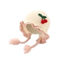 thumbnail image 1 of AJGRHE Kids Girl Winter Hat Knitted Ear Cap Soft Warm Windproof Bow Design Winter Warm Stretchy Soft Crochet Cap White 5M-2Y, 1 of 4