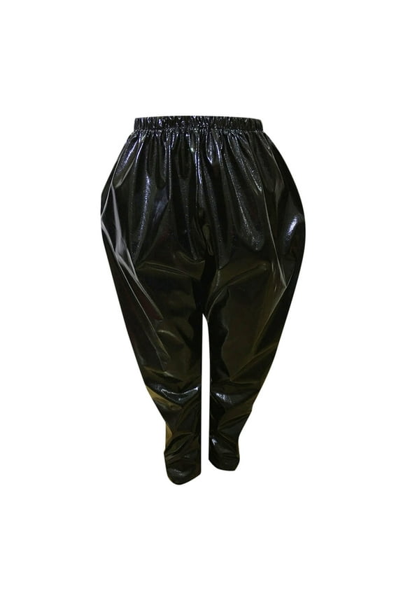 Kids Girls Boys Metallic Harem Dance Pants Loose Fit for Modern Hop Street Dancewear Lovely Dailywear 7-8 Years Black
