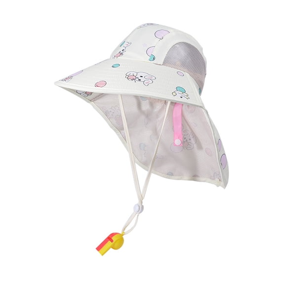 AJGRHE Kids Sun Hat UPF50+ Sun Protection Bucket Hat Toddler Summer Beach Play Hats with Neck Flap for Girl Boy Beige 2-10years