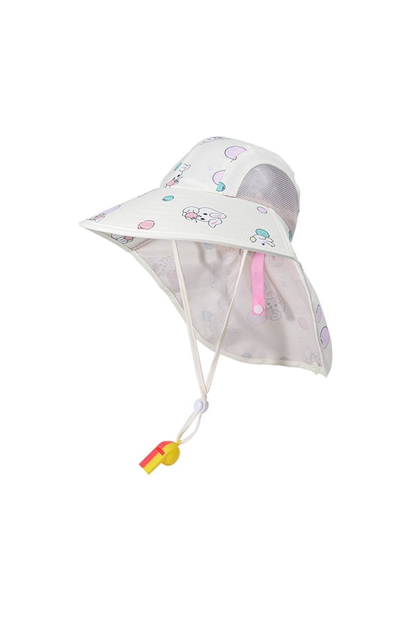 Kids Sun Hat UPF50+ Sun Protection Bucket Hat Toddler Summer Beach Play Hats with Neck Flap for Girl Boy Beige 2-10years