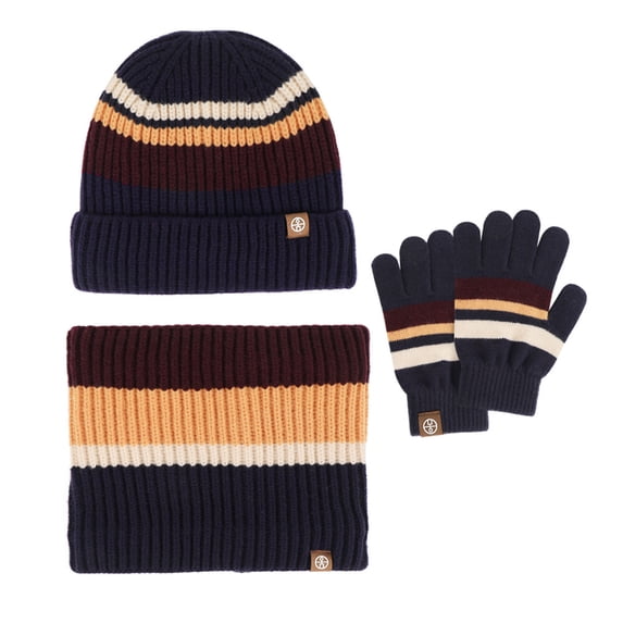 AJGRHE Kids Winter Hat Scarf Set For Boys Girls Warm Cap Lined Knitted Headwear Blue 2-10