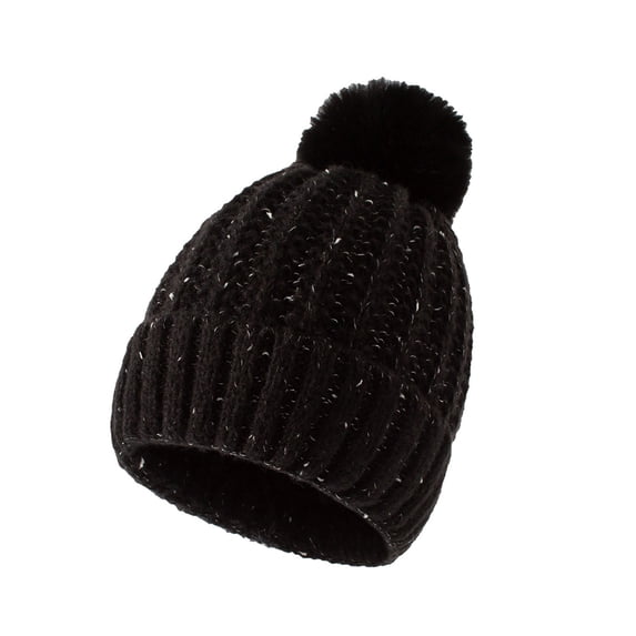 AJGRHE Knitted Winter Hat With Pom For Mens Womens Warm Baseball Caps Black One Size