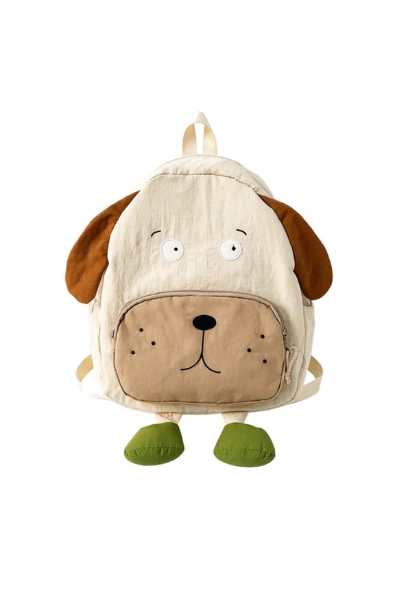 Korean Cartoon Puppy Motif Large Capacity Travel Daypack For Everyday Use Water- Casual Commute Backpack WH2 One Size
