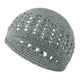 thumbnail image 1 of AJGRHE Kufi Hat for Men Hand Bucket Hat For Breathable Openwork Knit Summer Sun Beach Cap Grey One Size, 1 of 3