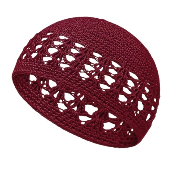 AJGRHE Kufi Hat for Men Hand Bucket Hat For Breathable Openwork Knit Summer Sun Beach Cap RD2 One Size