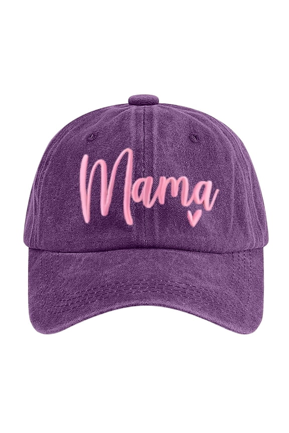 Mama Hats For Women Funny Adjustable Baseball Cap Classic Casual Dad Hat Purple One Size