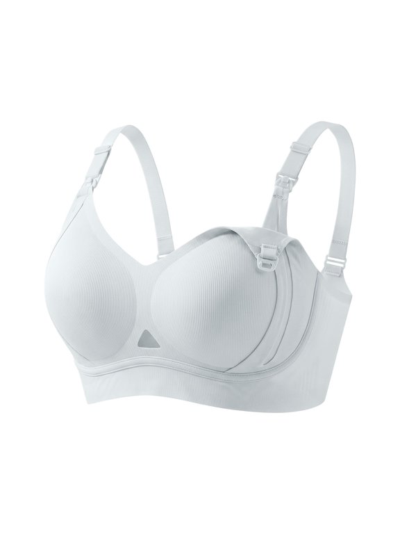 Maternity Postpartum Lift Nursing Bra Breathable Comfort Elastic Shaping Design for Daily Wear Pregnancy Underwear Light Blue XL