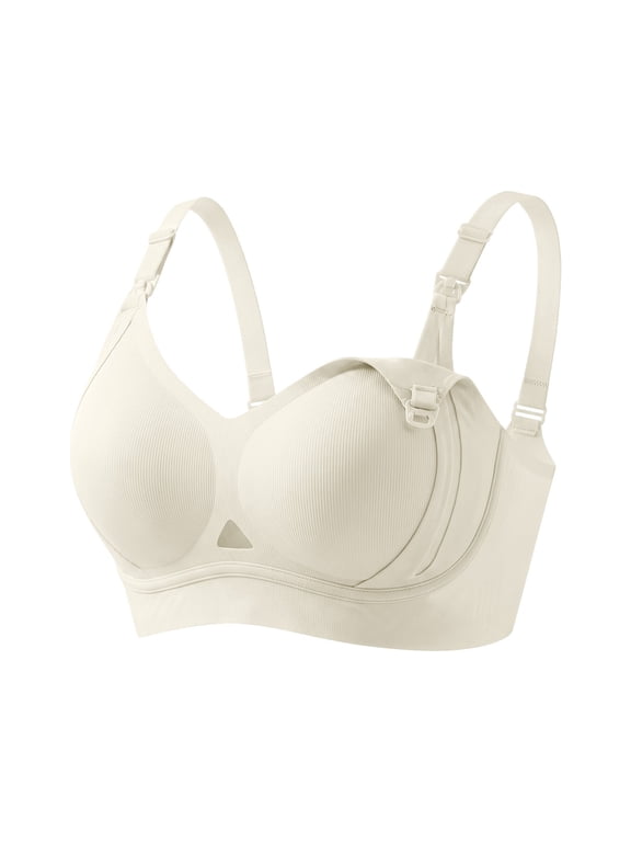 Maternity Postpartum Lift Nursing Bra Breathable Comfort Elastic Shaping Design for Daily Wear Pregnancy Underwear White XXL