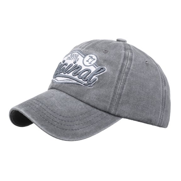 AJGRHE Men Washed Three Embroidery Baseball Bat Couple Cap Dad Hat Fans Classic Grey One Size