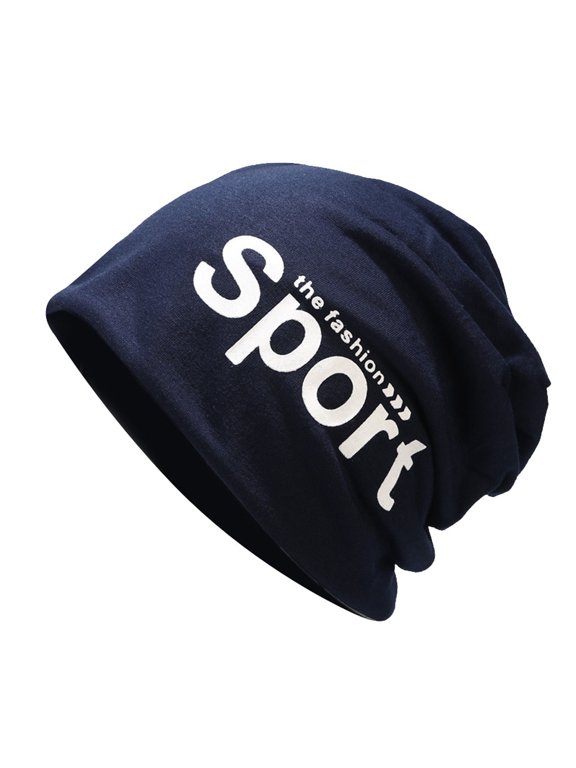 Men Women Winter Down Headgear Solid Color Pile Cap Casual Earmuffs Hat Navy M