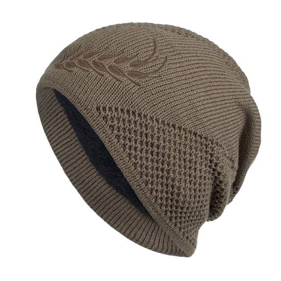 AJGRHE Men Women Winter Trendy Warm Oversized Baggy Stretchy Slouchy Skully Hat Khaki M