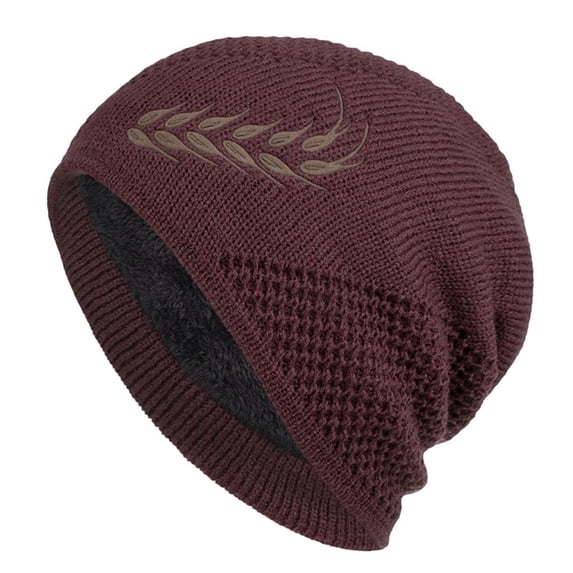 AJGRHE Men Women Winter Trendy Warm Oversized Baggy Stretchy Slouchy Skully Hat Red M