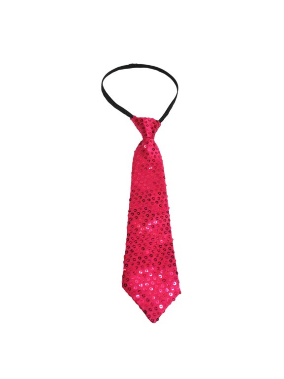Men's Sequin Ties Self Tied Shine Necktie Fashion Tie Sparkly for Disco Party Hot Pink