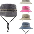 thumbnail image 1 of AJGRHE Men's Washed Denim Bucket Hat Outdoor Sun Protection, Breathable Quick-Dry Fishing Gardening Hiking Hat ​,UPF50+ Cotton Wide Brim​ Dark Gray A, 1 of 5