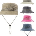 thumbnail image 1 of AJGRHE Men's Washed Denim Bucket Hat Outdoor Sun Protection, Breathable Quick-Dry Fishing Gardening Hiking Hat ​,UPF50+ Cotton Wide Brim​ Khaki A, 1 of 5
