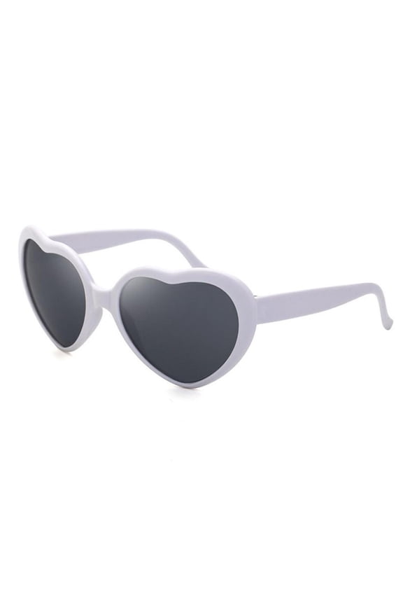 Night Effects Heart Shaped Novelty Glasses with LED Light Up Function for Parties and Events White