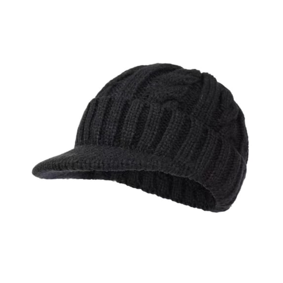 AJGRHE Oversize Wool Knitted Baseball Caps Big Head Men Women Short Brim Sport Hats Linned Newsboy Cap Black One Size