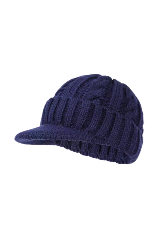 Oversize Wool Knitted Baseball Caps Big Head Men Women Short Brim Sport Hats Linned Newsboy Cap Navy One Size