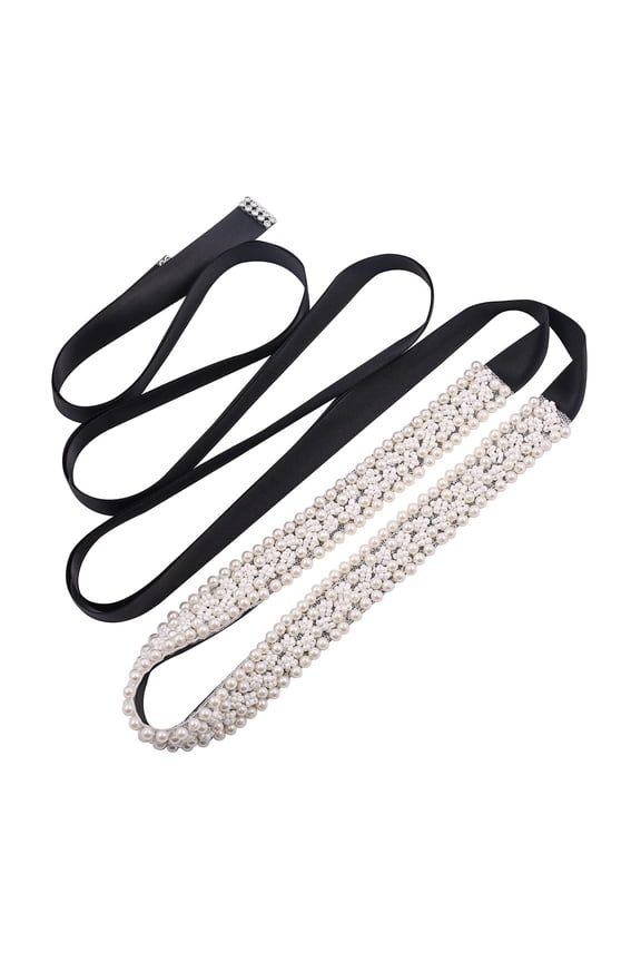 Pearl Bridal Belt Handmade Wedding Sash Belts Bride Belt And Sash For Wedding Decoration Black One Size